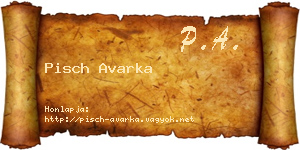 Pisch Avarka névjegykártya